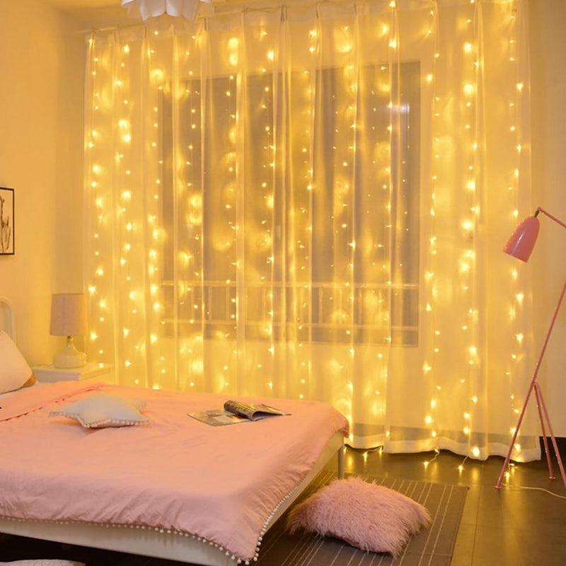 Cortina de Luzes de Led e Controle Remoto