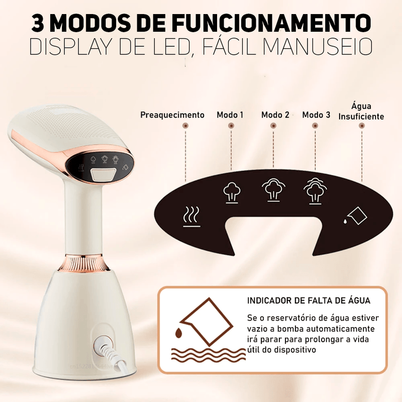 Ferro Vaporizador de Roupas Modern Lar™ / Elimine Vincos e Roupas Amassadas para uma Aparência Sempre Impecável!