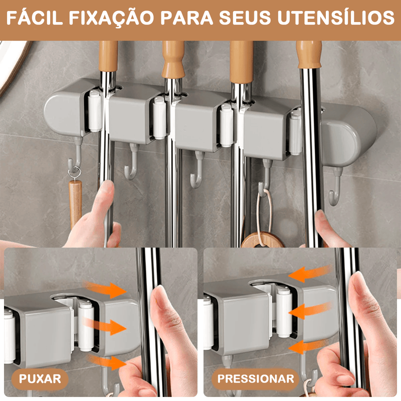 Kit com Duas Unidades do Organizador de Mops e Utensílios Modern Lar™ / Organização Inteligente e Praticidade sem Bagunça para sua Casa!