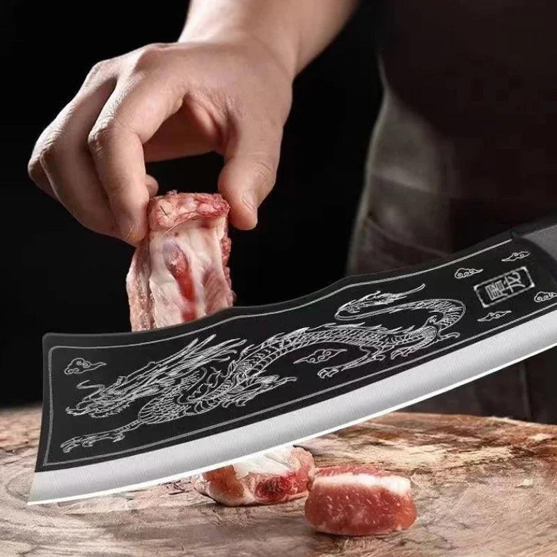 (Promoção Compre 1, Leve 2) Cutelo Japonês Shenlong™ em Aço Inoxidável  / Robusto, Afiado e Durável como Nenhum Outro!